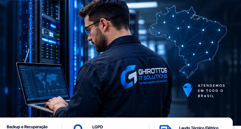 Infraestrutura corporativa de tecnologia e servidores